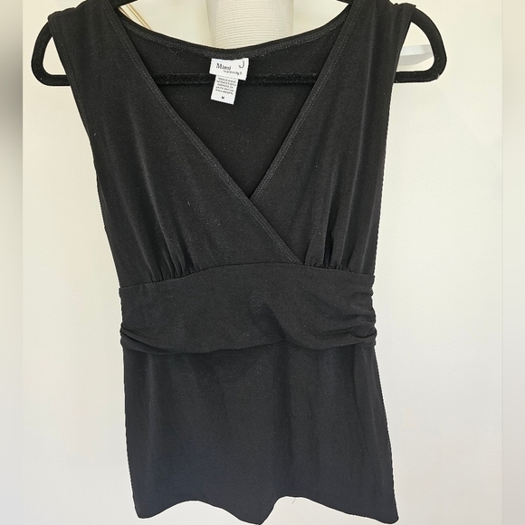 Mimi Maternity Sleeveless Tie Back Maternity Top Black Size Medium - Picture 1 of 4